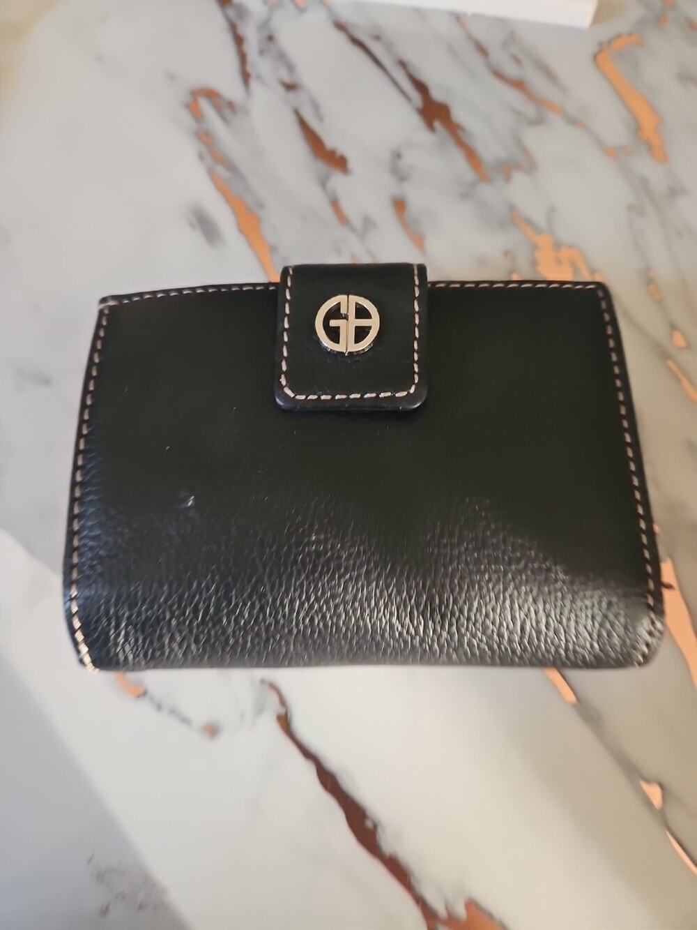 Giani Bernini Wallet Black Leather 5 1/4 X 4